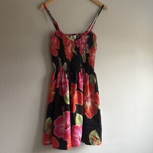 RIMA..SPAGHETTI STRAP..TROPICAL FLORAL..DRESS..NWOT One size pink orange OS